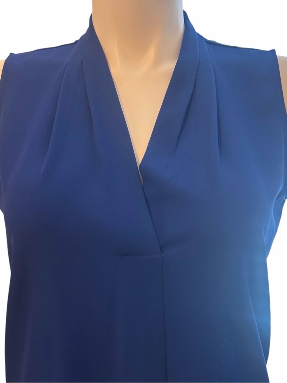Calvin Klein Dressy Royal Blue Sleeveless V-Neck Women’s Blouse